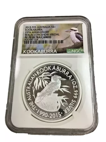 2015 Australia Silver Proof Kookaburra P25 NGC PF70 | Berlin Coin Show FLAWLESS