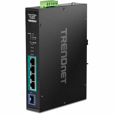 TRENDnet 5-Port Industrial Gigabit PoE+ Switch, Wide Temperature Range -20&deg;