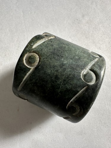 Vintage China Liangzhu Culture Old Jade Carve Napkin Ring - Picture 2 of 6