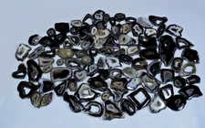 NATURAL BLACK SLICE DRUZY AGATE MIX CABOCHON LOOSE GEMSTONE WHOLESALE LOT MI314