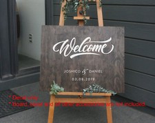 Custom Wedding Engagement Birthday Welcome Sign Sticker Decal Bridal Shower