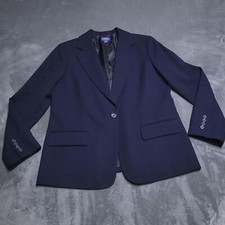 Vtg Pendleton Sz 12 100 Virgin New Wool Blazer Sports Suit Jacket Blue Button