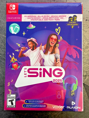 Let's Sing 2025 (2-Mic Bundle) for Nintendo Switch --Brand New--