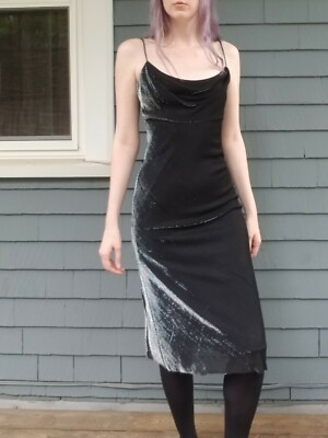 spaghetti straps t shirt under dress 90s Vintage Jump Apparel shiny black silver maxi slip party metallic 9 10 Topshop Satin Bronze Mini group-alix-short-dress UK Size:4