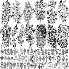 72 Sheets 3D Temporary Tattoos Fake Tattoo Stickers for Face Neck Arm Body