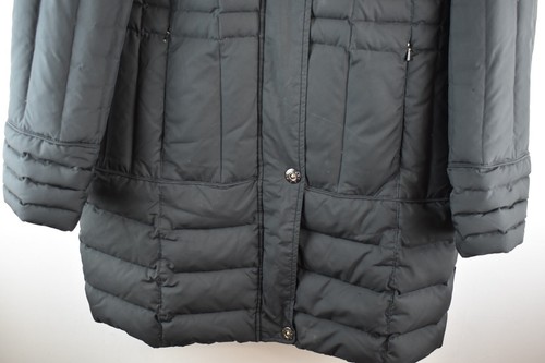 PER UNA Black Down Padded Coat size M Womens Long Puffer Jacket Hooded Casual - Picture 3 of 10