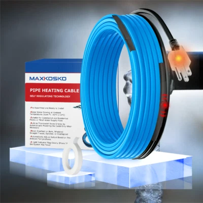 MAXKOSKO 3ft Electric Heat Tape for Water Pipes, 120V Cable, Freeze Protection