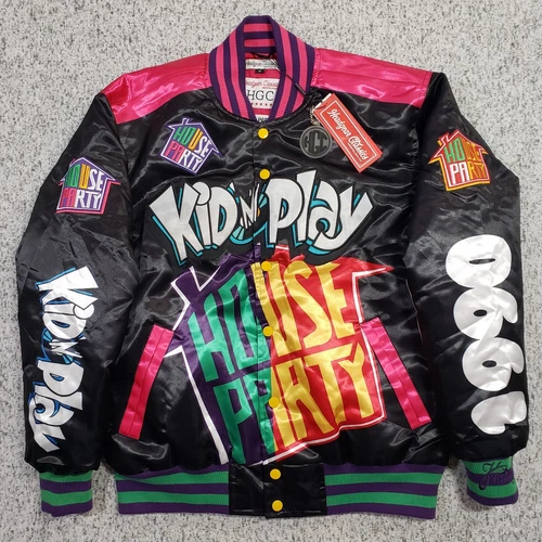NWT Kid n Play House Party Satin Jacket Mens Medium Black Headgear Classics image 11