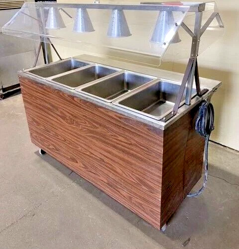 "VOLLRATH 38847-60" 120V 4 PAN BUFFET, 4 LUCES CON PROTECTOR ESTORNUDO DOBLE CARA Foto 2 de 4