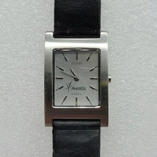 Guess Aventis Tank Watch Women 21mm Rectangle Dial Black Leather Band