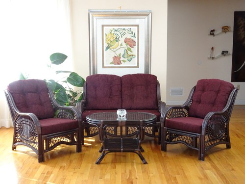 Malibu Rattan Wicker Lounge Chair with Thick Dark Brown Cushion,Handmade Design - Picture 15 of 28