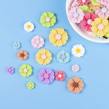 Craft DIY Mixed Color Flatback Resin Daisy Flower Cabochons Charm 10mm 14mm 22mm