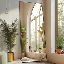 Aluminium Alloy Framed Rectangular Full Body Mirror 3 Mount Styles (Hang/Stand)