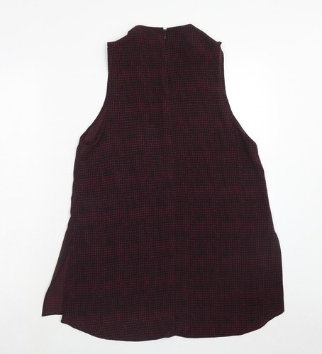 Topshop Womens Purple Geometric Polyester Blend Tunic Tank Size 10 Round Neck - Picture 2 of 10