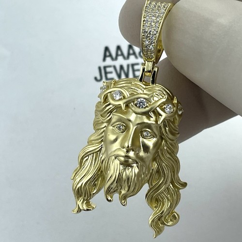 925 Solid Sterling Silver Cubic Zirconia Jesus Face Pendant | eBay