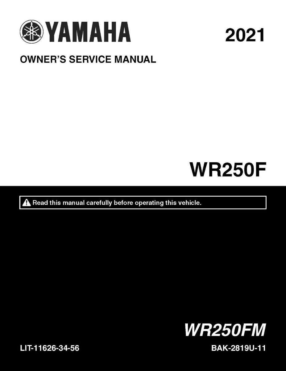 WR250F Motorcycle Repair Manuals & Literature for sale | eBay