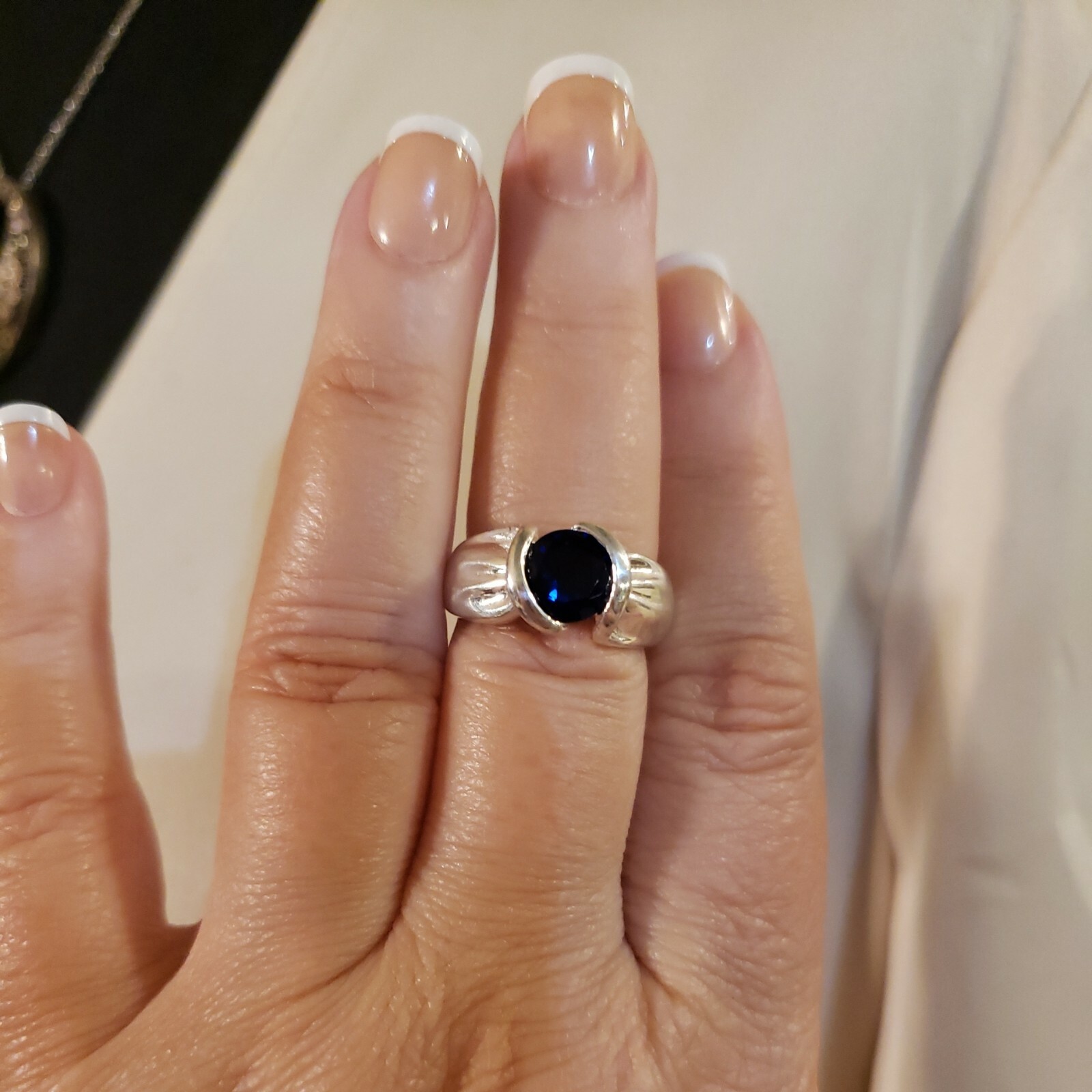 DESIGNER Sterling Silver Simulated Tanzanite Soli… - image 7