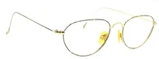 Vintage Neostyle Gold Tortoise Round Metal Eyeglass Frames 50mm