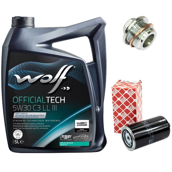 MotoröL Set 5W30 5 Liter + ÖLfilter + Schraube FüR Vw Transporter Iv Bus 2.5-image