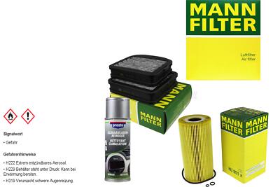 MANN-FILTER Paket + Presto Klima-Reiniger für Mercedes-Benz E-Klasse Kombi S210