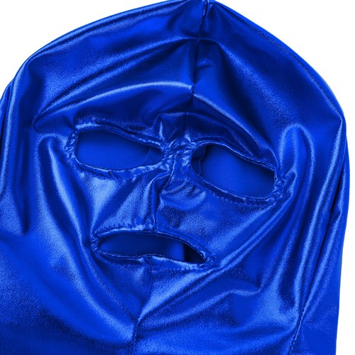 Unisex Face Mask Latex Metallic Open Eyes and Mouth Full Mask Hood Cosplay Props - Picture 47 of 51
