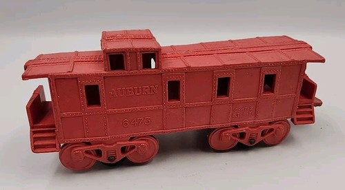 Auburn 525 Train Engine Black and Gold Vintage Rubber Train Car And Caboose - Picture 9 of 11
