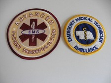 2 US EMERGENCY MEDICAL AMBULANCE EMS PATIENT TRANSPORT  PATCH BADGE AMERIKA USA
