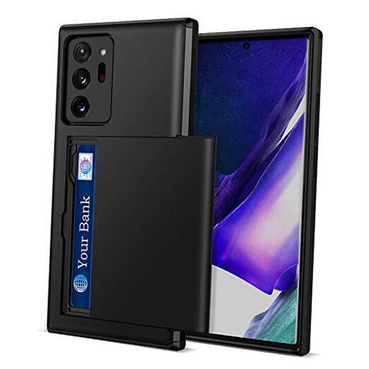 Note 20 Ultra Case, Galaxy Note 20 Ultra Case Wallet Card Holder Back Black