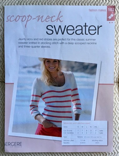 BERGERE KNIT & STITCH PATTERNS ~6 DESIGNS FOR SWEATERS IN VARIOUS SIZES & YARNS - Picture 6 of 8