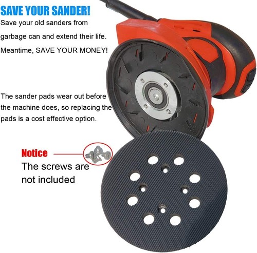 Tampone di ricambio standard 5" gancio e anello per levigatrice per Milwaukee 2648-20 e 2648-21 - Foto 4 di 6