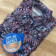 NWT Men  s Columbia Pfg Super Tamiami Omni-shade Blue Abstract Small