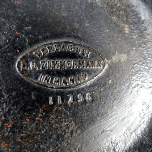 Antik Flasche Halter, Eisenguss, Jugendstil, Verlag E.G. Zimmerman, Hanau 1890 - Bild 3 von 7