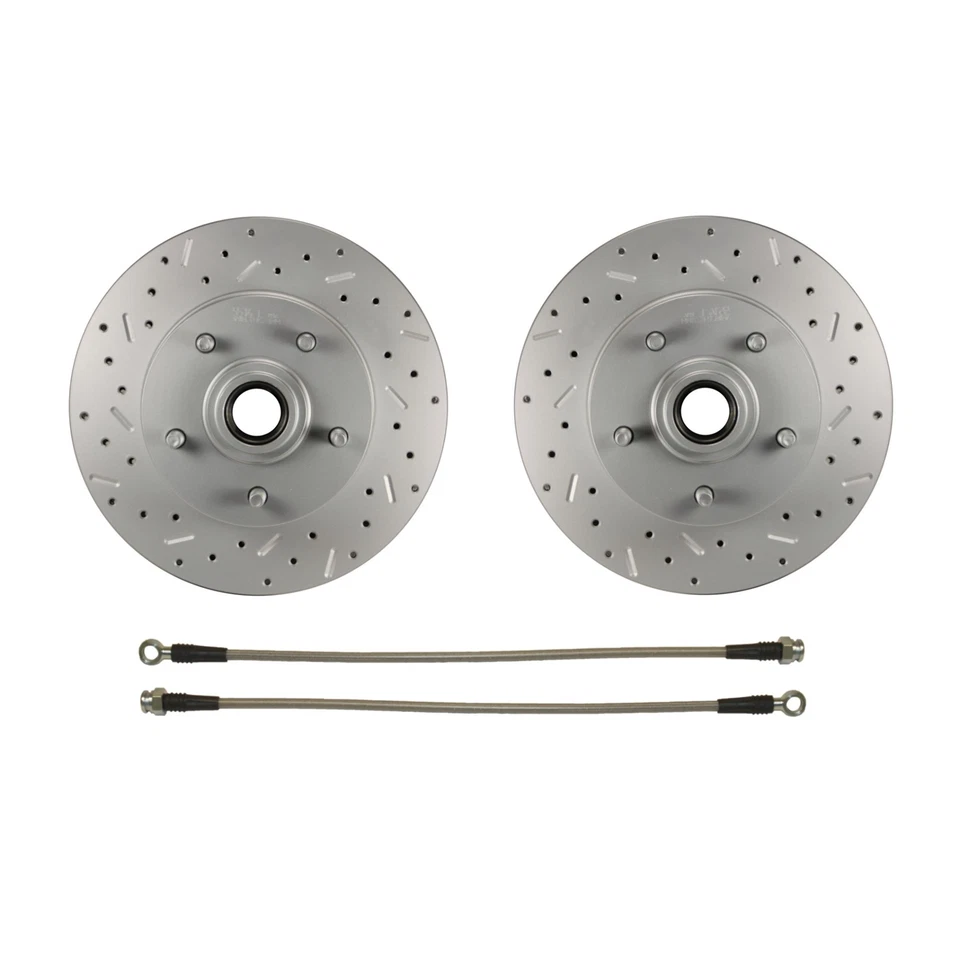 Chevrolet Impala 1959-1964 Kit de conversión de freno de disco delantero eléctrico - Rotor perforado Foto 2 de 4