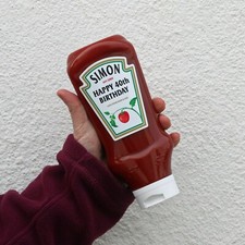 Personalised Spoof Ketchup Bottle Label/Sticker Special Birthday 40th Ideal Gift