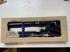 Vtg 3-Piece Carving Set Westall Richardson Sheffield England Hollowground 