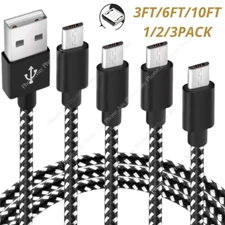 3/6/10Ft Micro USB Fast Charger Data Sync Cable Cord For Samsung HTC Android LG