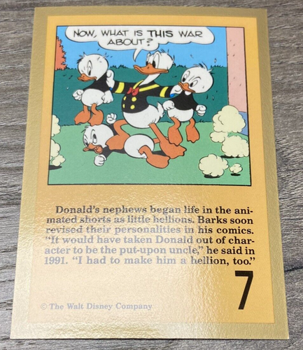 Carl Barks Helden und Schurken Sammelkarte #7 Sehr guter Erhaltungszustand Huey Dewey Louie - Bild 2 von 2