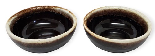 Pfaltzgraff - Gourmet Brown - Pair of Coupe Cereal Bowls - Brown Drip - B - Picture 5 of 11