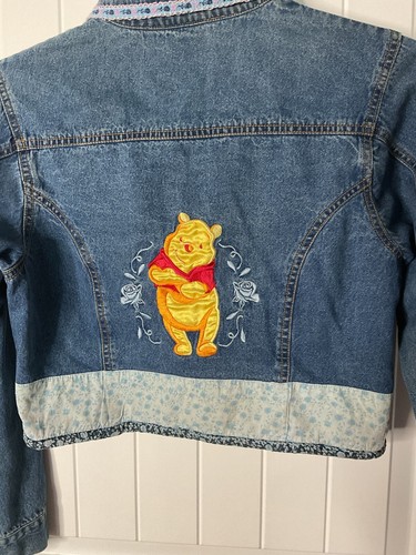 Vintage Disney Embroidered Jean Jacket Pooh Kids Size XL Unisex - Picture 5 of 6