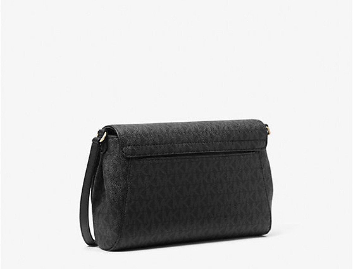 Michael Kors Medium Logo Convertible Crossbody Bag In Black | eBay