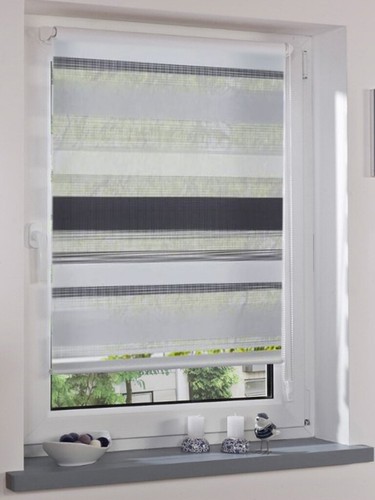 Designer Doppelrollo Motiv Muster Easyfix Alu Vario ohne Bohren Seitenzug Tür - Bild 10 von 29