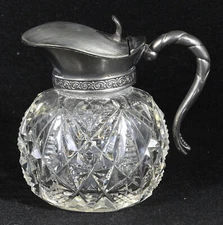 Cut Glass Syrup (3 1/2" Tall)  (Maker & Pattern Unknown)