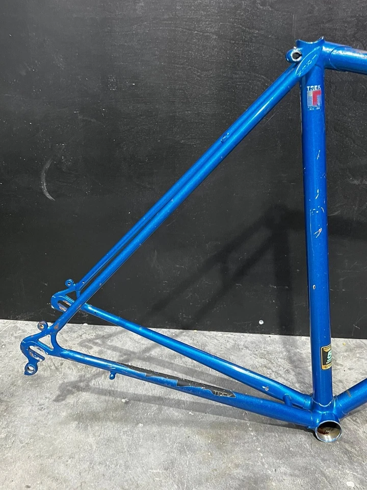 Vintage 1983 Trek 500 Series Cromalloy-M 501 Reynolds Conjunto de Quadros de Bicicleta de Estrada Azul 21 - Imagem 3 de 4