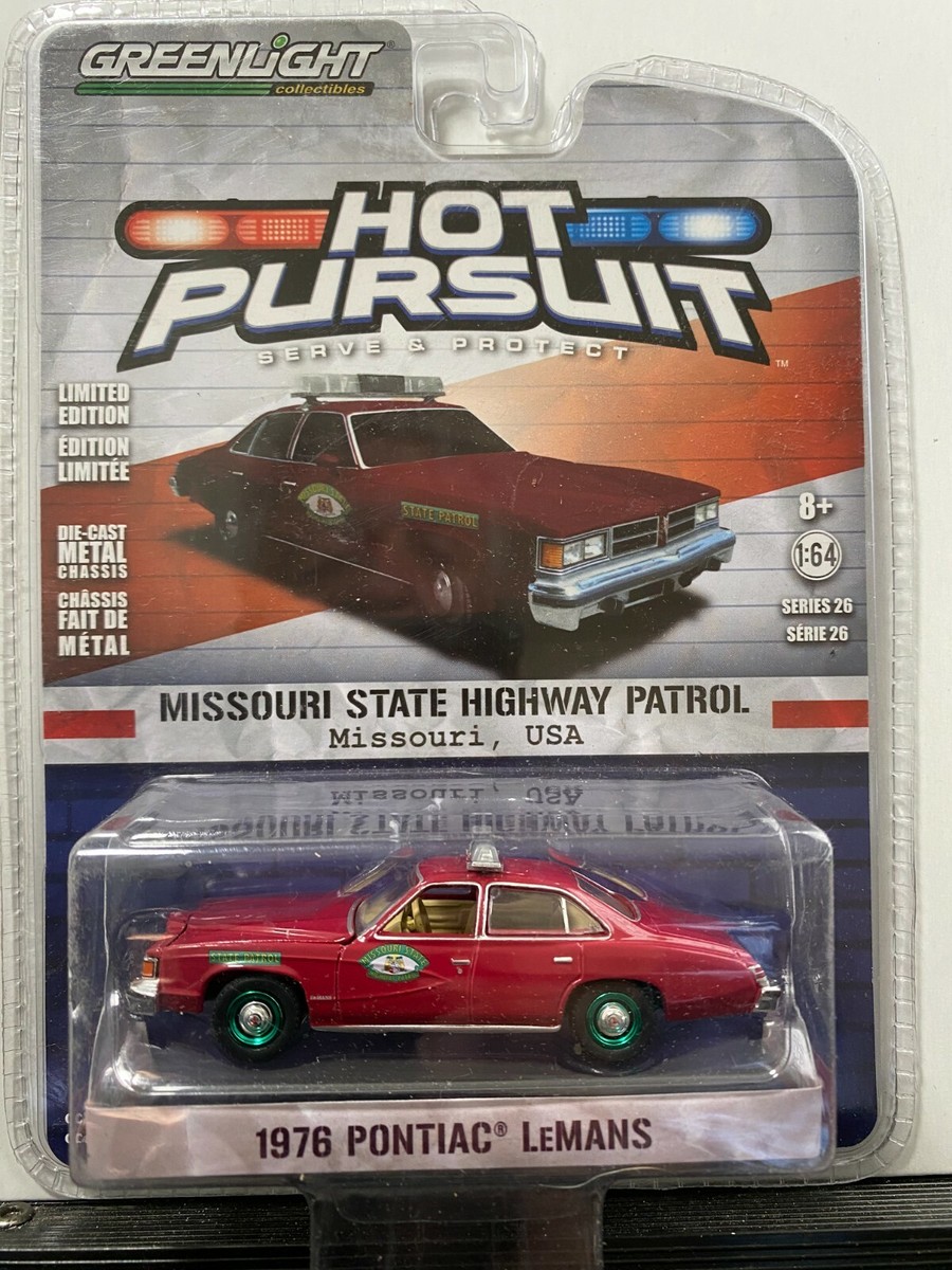 GREENLIGHT ポリスカーセット 1/64 GREENLIGHT HOT PURSUIT 76 PONTIAC LeMANS MISSOURI HIGHWAY