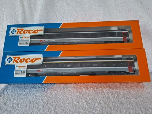 Autocares de pasajeros Roco calibre HO 444470 y 44471 SBB CFF 1ª y 2ª clase X 2 modelos | Condition: Used