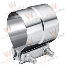 3'' Lap Joint Exhaust Band Clamp For Muffler Pipe Stainless Steel Silver