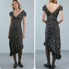 Kimchi Blue Cora Asymmetrical Floral Midi Dress Medium