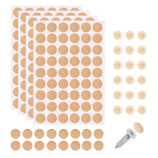 216Pcs Screw Hole Stickers and 200Pcs 12x3.5mm Screw Cover Caps, Pale Yellow