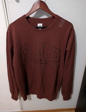 NWT GAP Logo Crewneck Sweatshirt Burnt Russet Brown Fleece Men  s Unisex Large