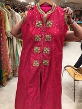 Indian Suit Hot Pink Beautiful Embroidered With Pants And Dupatta New